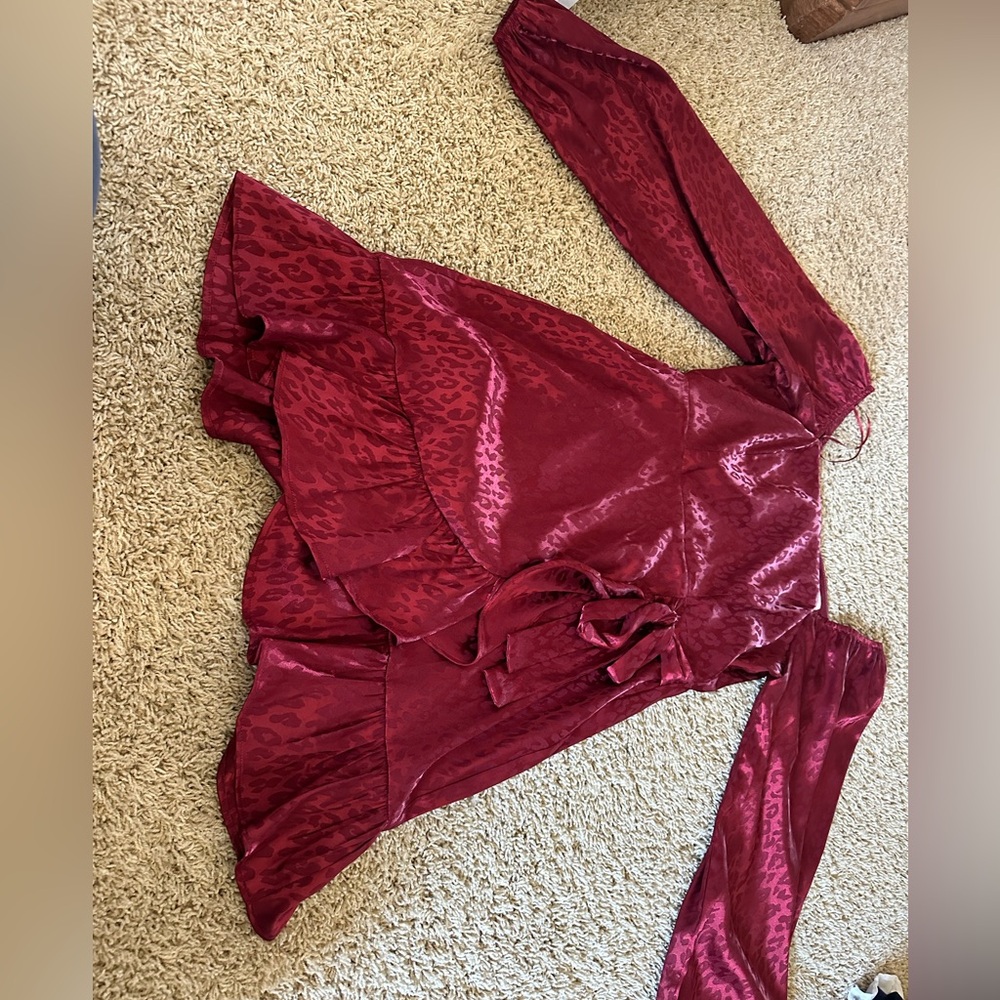 Red printed dress